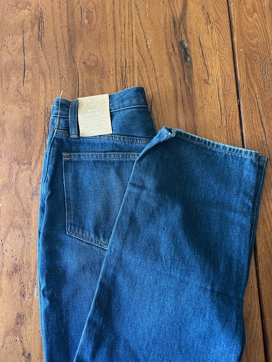 Madewell Mid-Rise Wide Leg Jeans in Dark Blue - Picture 7 of 8
